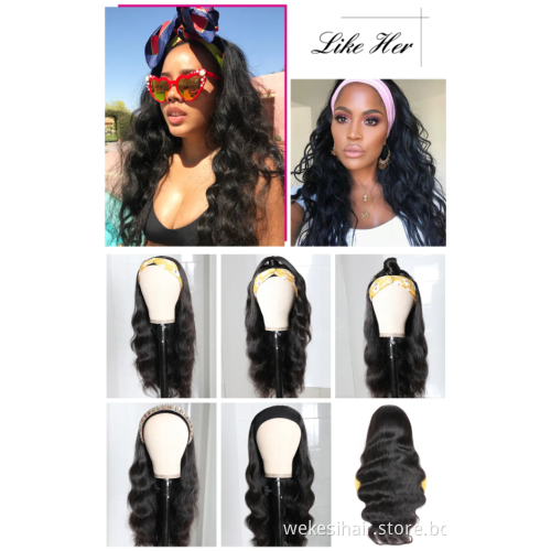 High Quality Cheap Luffy 130 180 Density Waterwave Full Machine Cuticle Aligned Human Hair Half Headband Wigs For Black Women